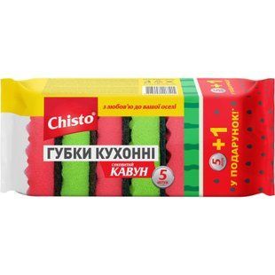 Губка кухонна 5+1шт Кавун Chisto