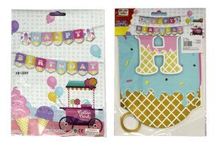 Розтяжка Happy birthday 20*15см Морозиво з фольгою ООПТ