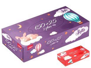 Серветки косметичні сухі 2-х шарові 150+25шт Bunny Softa Chisto