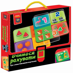 Гра навчальна Вчимося рахувати, з пластиковими картками Укр (Vladi Toys)