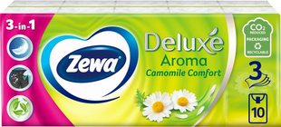 Серветки носові Zewa 3шар 10шт*10уп Deluxe ромашка