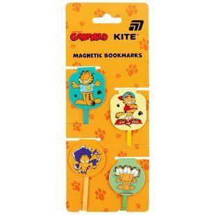 Закладки-лясе магнітні для книг Kite Garfield 4шт