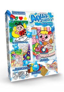 Розмальовка водна в коробці Aqua painter №2 4 картинки, 3 техніки Danko Toys