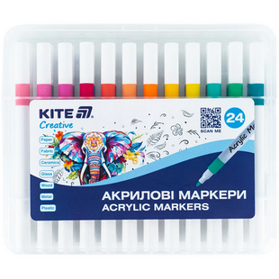 Набір маркерів акрилових 24шт Kite Creative