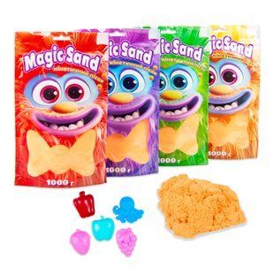 Пісок кінетичний Magic sand помаранчевий в пакеті 1кг Strateg