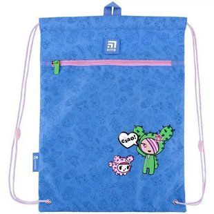Сумка для взуття Kite 601M tokidoki для дівчинки, з кишенею, блакитна 46*33см