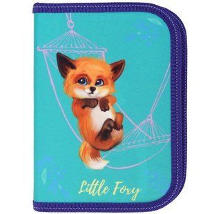 Пенал шкільний Class для дівчинки на 1 відділення, 2 відвороти Little Foxy