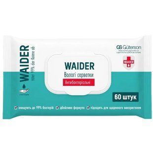 Серветки вологі антибактеріальна 60шт Waider
