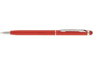Ручка кулькова Economix Stylus 0,7мм синя металева, корпус червоний