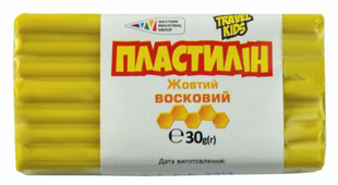 Пластилін восковий Travel Kids жовтий 30г (12)