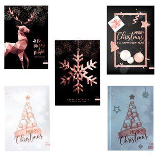 Блокнот А6 80арк., без лініювання, м'яка обкладинка Profiplan Christmas мікс