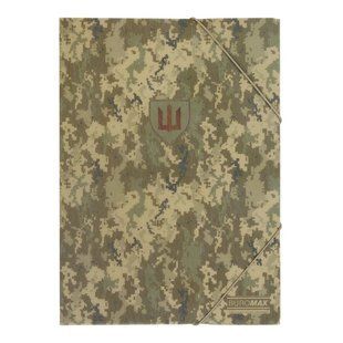 Папка на гумках А4 Buromax Military 180мкм пластикова, зелена