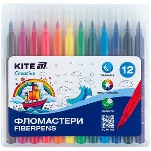 Фломастери-пензлики Kite Creative 12 кольорів