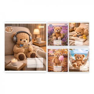 Зошит шкільний 1Вересня 18 аркушів клітинка Bear stories (25)