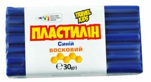 Пластилін восковий Travel Kids синій 30г (12)