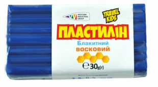 Пластилін восковий Travel Kids блакитний 30г (12)