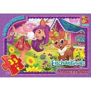 Пазли 35ел 21*30см Enchantimals+постер G-Toys EA211