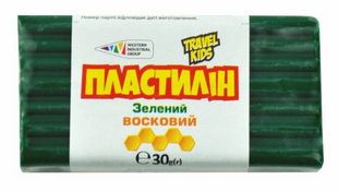 Пластилін восковий Travel Kids зелений 30г (12)