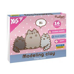 Пластилін Yes Pusheen 16 кольорів 320г