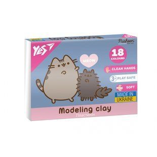 Пластилін Yes Pusheen 18 кольорів 360г