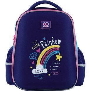 Рюкзак шкільний напівкаркасний для дівчинки GoPack Education 165M-1 Cute Rainbow 38*28*13см