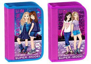 Пенал шкільний картонний на 3 відділення для дівчинки "SUPER MODEL" Kidis