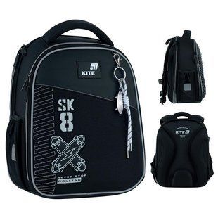 Рюкзак шкільний каркасний для хлопчика Kite Education 555 Skate 36,5*27*15,5см чорний