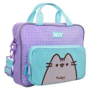 Сумка шкільна текстильна Yes В-1 Pusheen Summer 27*34*7см бузкова