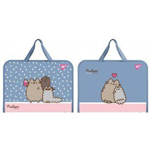 Папка-портфель пластикова В4 на блискавці Yes Pusheen з текстильними ручками