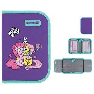 Пенал шкільний Kite для дівчинки на 1 відділення, 2 відворот 622 My Little Pony фіолетовий